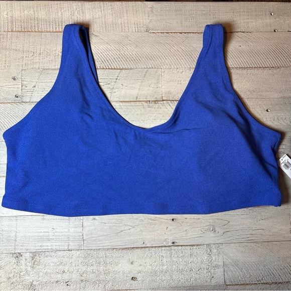 Old Navy Blue Terry Classic Swim Top Beach Vacation V-Neck 4X NWT! - Picture 1 of 13